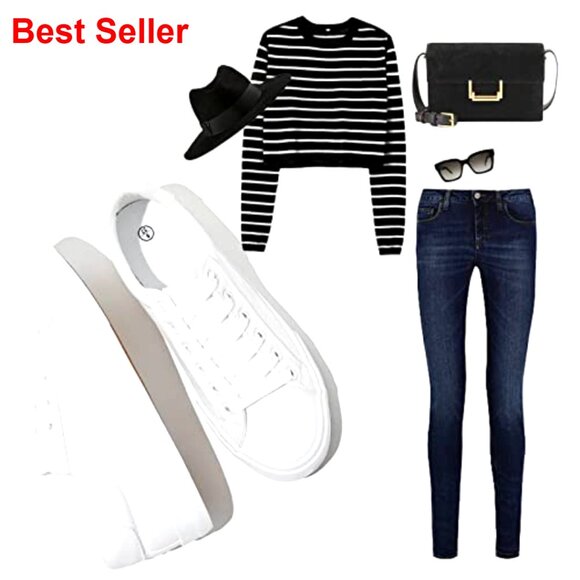 PU Leather Sneakers Casual Walking Shoes - Picture 4 of 6